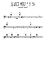 Téléchargez l'arrangement de la partition en Sib de la musique Alaiki mini salam en PDF