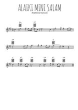 Téléchargez l'arrangement de la partition pour sax en Mib de la musique Alaiki mini salam en PDF