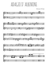 Téléchargez l'arrangement de la partition de adagio-d-albinoni en PDF à deux voix