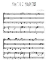 Téléchargez la partition de Adagio d'Albinoni en PDF pour 3 voix SAB et piano
