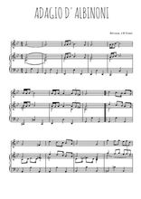 Téléchargez la partition de Adagio d'Albinoni en PDF pour Chant et piano