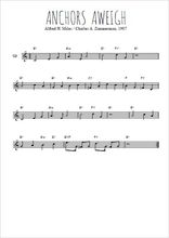 Téléchargez l'arrangement de la partition en Sib de la musique Anchors aweigh en PDF