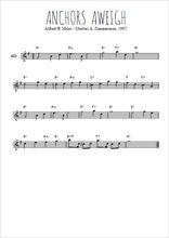 Téléchargez l'arrangement de la partition pour sax en Mib de la musique Anchors aweigh en PDF