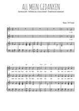 Téléchargez la partition de All mein Gedanken en PDF pour 2 voix égales et piano