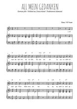 Téléchargez l'arrangement de la partition de Traditionnel-All-mein-Gedanken en PDF pour Chant et piano