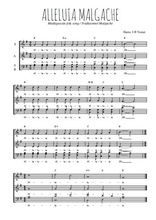 Téléchargez l'arrangement de la partition de Alleluia Malgache en PDF à quatre voix SATB