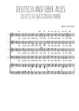 Téléchargez l'arrangement de la partition de Deutsche Nationalhymne en PDF pour 4 voix mixtes et piano