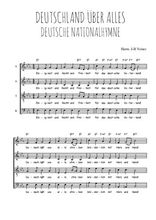 Téléchargez l'arrangement de la partition de Deutsche Nationalhymne en PDF à quatre voix SATB