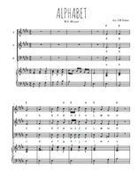 Téléchargez l'arrangement de la partition de Alphabet en PDF pour trois voix mixtes et piano
