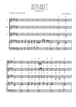 Téléchargez l'arrangement de la partition de Alphabet en PDF pour trois voix de femmes et piano