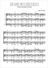 Téléchargez l'arrangement de la partition de Der Hans im Schnockaloch en PDF à trois voix