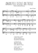 Téléchargez l'arrangement de la partition de chanson-traditionnelle-bretonne-aman-pell-diouz-an-trouz en PDF à deux voix