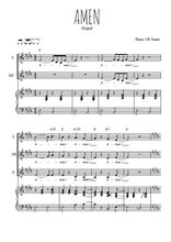 Téléchargez l'arrangement de la partition de Amen en PDF pour trois voix de femmes et piano