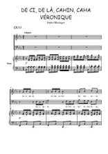 Téléchargez la partition de De ci, de là, cahin, caha en PDF pour 2 voix égales et piano