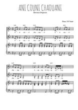 Téléchargez l'arrangement de la partition de Ani couni chouani en PDF pour deux voix égales et piano