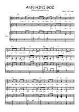 Téléchargez l'arrangement de la partition de Ann hini goz en PDF pour deux voix égales et piano