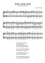 Téléchargez l'arrangement de la partition de Traditionnel-Ann-hini-goz en PDF à deux voix