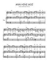 Téléchargez l'arrangement de la partition de Traditionnel-Ann-hini-goz en PDF pour Chant et piano