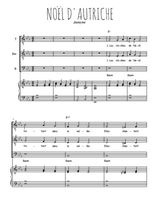 Téléchargez l'arrangement de la partition de Noël d'Autriche en PDF pour trois voix d'hommes et piano