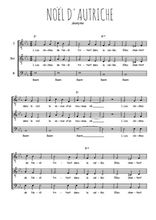 Téléchargez l'arrangement de la partition de Traditionnel-Noel-d-Autriche en PDF pour trois voix d'hommes