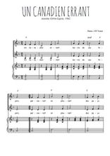 Téléchargez l'arrangement de la partition de Un Canadien errant en PDF pour deux voix égales et piano