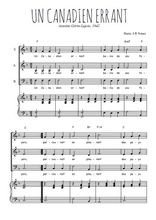 Téléchargez l'arrangement de la partition de Un Canadien errant en PDF pour trois voix mixtes et piano