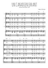 Téléchargez l'arrangement de la partition de Un Canadien errant en PDF pour 4 voix mixtes et piano