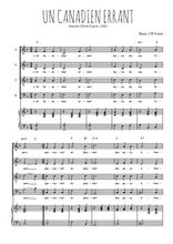 Téléchargez l'arrangement de la partition de Un Canadien errant en PDF pour 4 voix mixtes et piano
