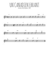 Téléchargez l'arrangement de la partition pour sax en Mib de la musique Un Canadien errant en PDF
