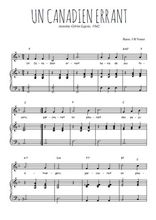 Téléchargez l'arrangement de la partition de un-canadien-errant en PDF pour Chant et piano