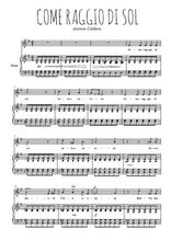 Téléchargez l'arrangement de la partition de Antonio-Caldara-Come-raggio-di-sol en PDF pour Chant et piano