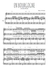 Téléchargez l'arrangement de la partition de En Bourgogne en PDF pour deux voix égales et piano
