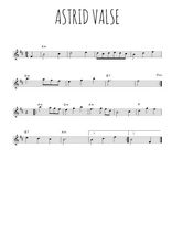 Téléchargez l'arrangement de la partition en Sib de la musique Astrid valse en PDF