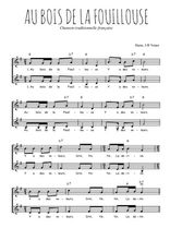 Téléchargez l'arrangement de la partition de Au bois de la Fouillouse en PDF à deux voix