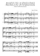 Téléchargez l'arrangement de la partition de Au bois de la Fouillouse en PDF à trois voix