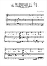 Téléchargez l'arrangement de la partition de Traditionnel-Au-milieu-du-ciel-pale en PDF pour Chant et piano