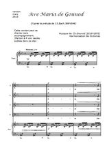 Téléchargez l'arrangement de la partition de Ave Maria en PDF pour 4 voix mixtes et piano