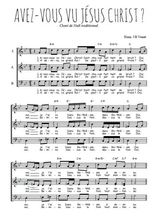 Téléchargez l'arrangement de la partition de chant-de-noel-avez-vous-vu-jesus-christ en PDF à trois voix