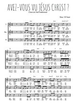 Téléchargez l'arrangement de la partition de chant-de-noel-avez-vous-vu-jesus-christ en PDF pour trois voix d'hommes