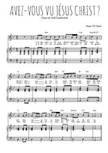 Téléchargez l'arrangement de la partition de chant-de-noel-avez-vous-vu-jesus-christ en PDF pour Chant et piano