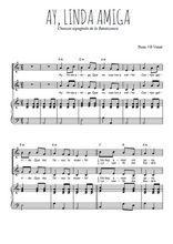 Téléchargez la partition de Ay, linda amiga en PDF pour 2 voix égales et piano