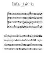 Téléchargez l'arrangement de la partition de Canon for Walther en PDF à quatre voix SATB