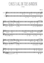 Téléchargez l'arrangement de la partition de Johann-Sebastian-Bach-Christ-lag-in-Todes-Banden en PDF à deux voix