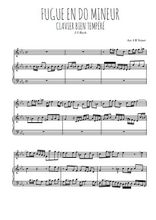 Téléchargez la partition de Clavier bien tempéré, fugue en Do mineur en PDF pour Mélodie et piano