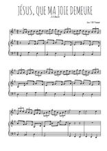 Téléchargez l'arrangement de la partition de bach-jesus-que-ma-joie-demeure en PDF pour Mélodie et piano