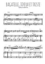 Téléchargez l'arrangement de la partition de beethoven-bagatelle-joyeux-et-triste en PDF pour Mélodie et piano