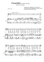 Téléchargez l'arrangement de la partition de beethoven-feuerfarb-francais en PDF pour Chant et piano