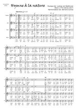 Téléchargez l'arrangement de la partition de Hymne à la nature en PDF à quatre voix SATB