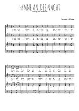 Téléchargez l'arrangement de la partition de Hymne an die Nacht en PDF pour deux voix égales et piano