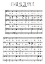 Téléchargez l'arrangement de la partition de Hymne an die Nacht en PDF pour 4 voix mixtes et piano